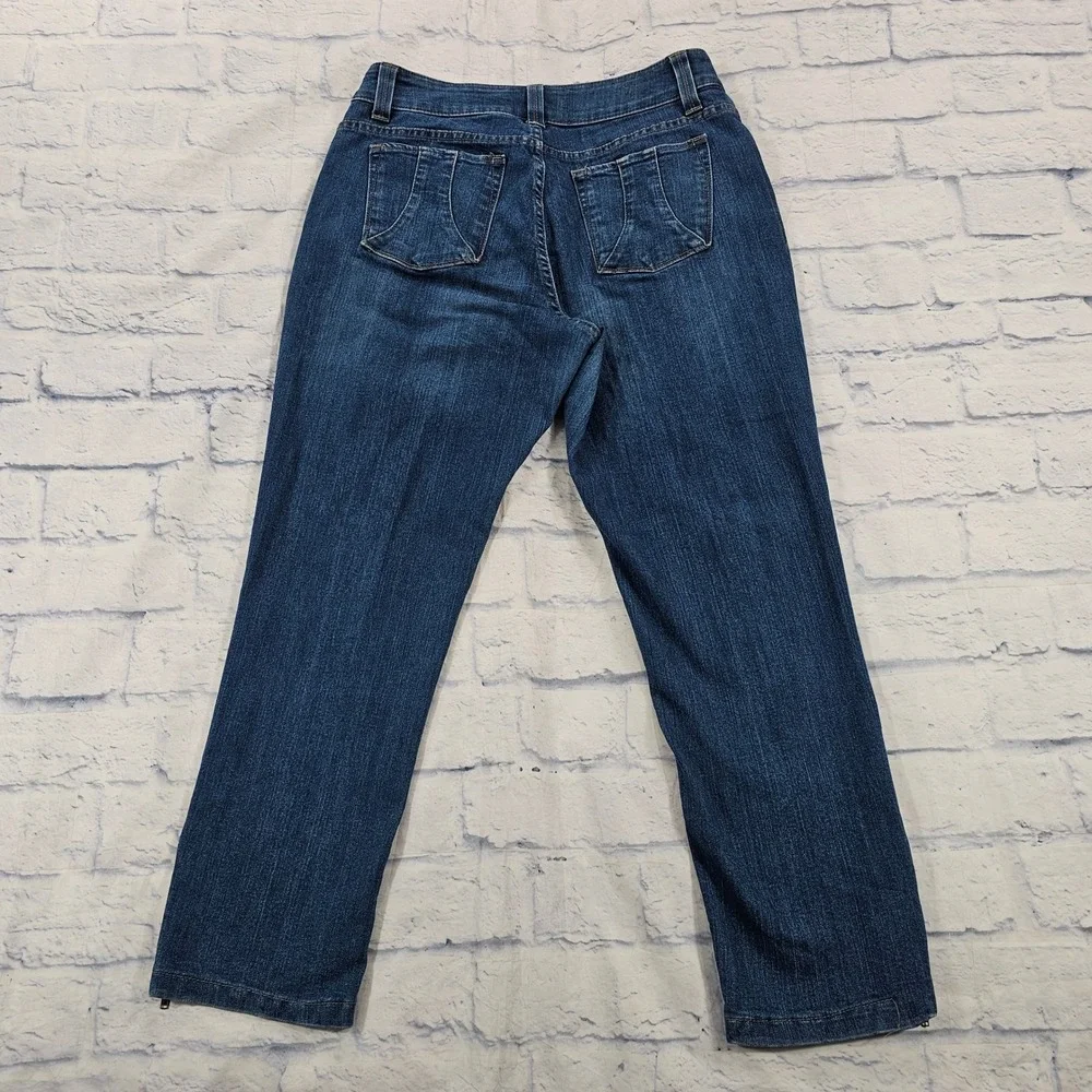 Lee Shapetastic Jeans Women 12 Dark Wash Ankle Zip Hidden Hold Shaping Denim